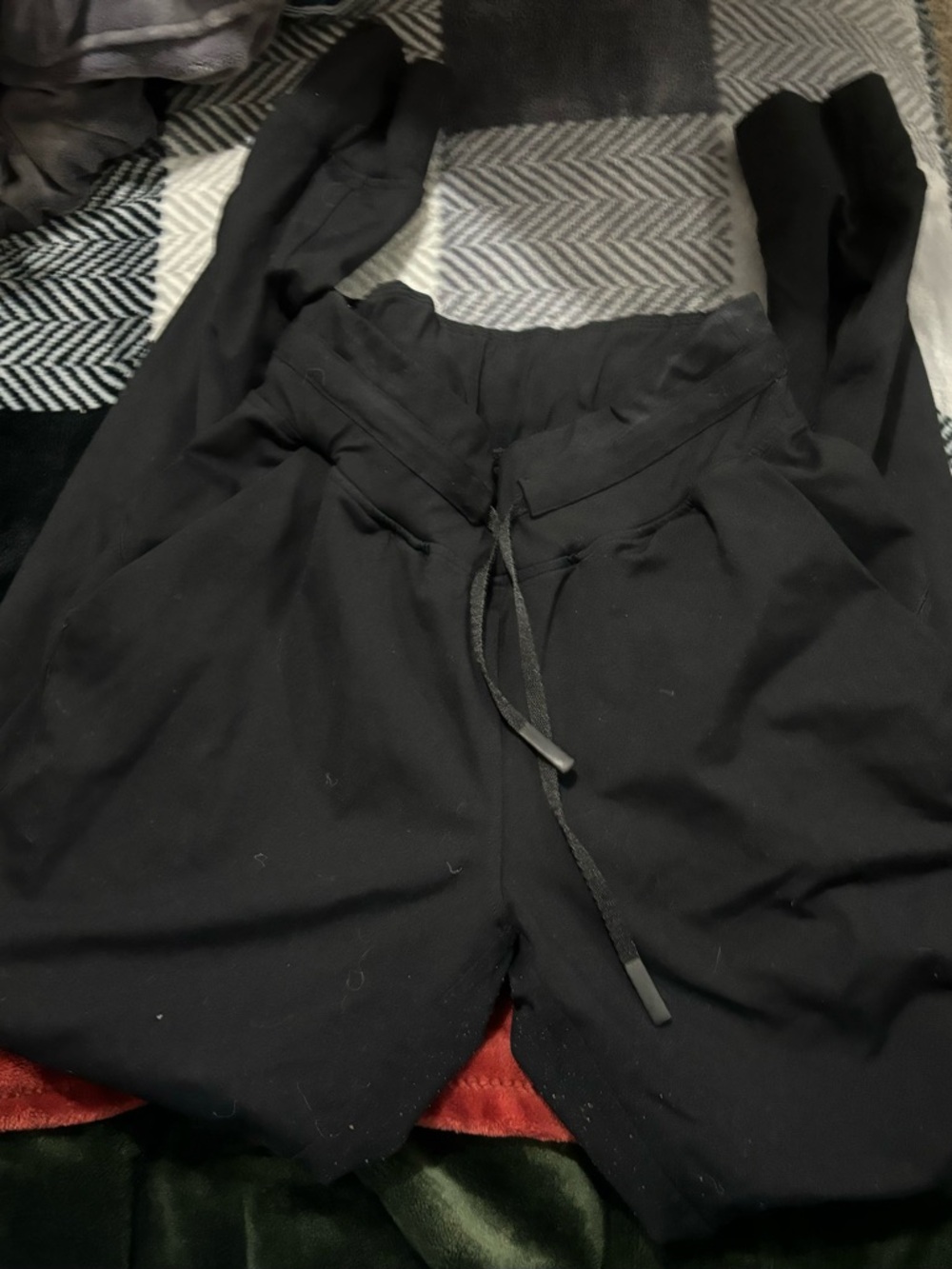 Black Drawstring Track Pants - Women's Joggers